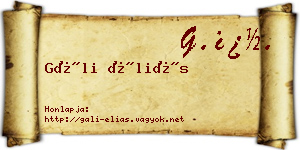 Gáli Éliás névjegykártya